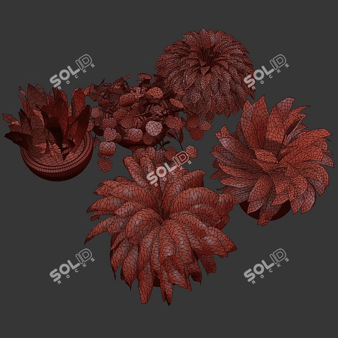 PBR Indoor Plant Shelf Collection 3D model image 5