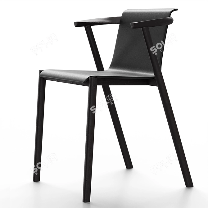 Bai Lu Chair Set with Soft and Hard Backrests 3D model image 2