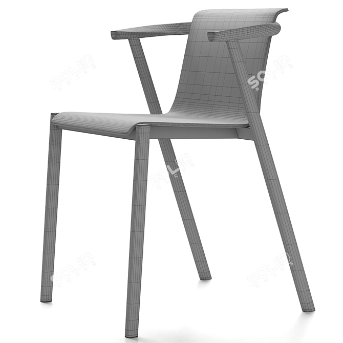 Bai Lu Chair Set with Soft and Hard Backrests 3D model image 5