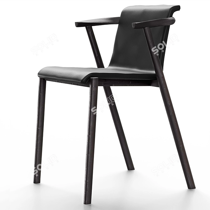 Bai Lu Chair Set with Soft and Hard Backrests 3D model image 6