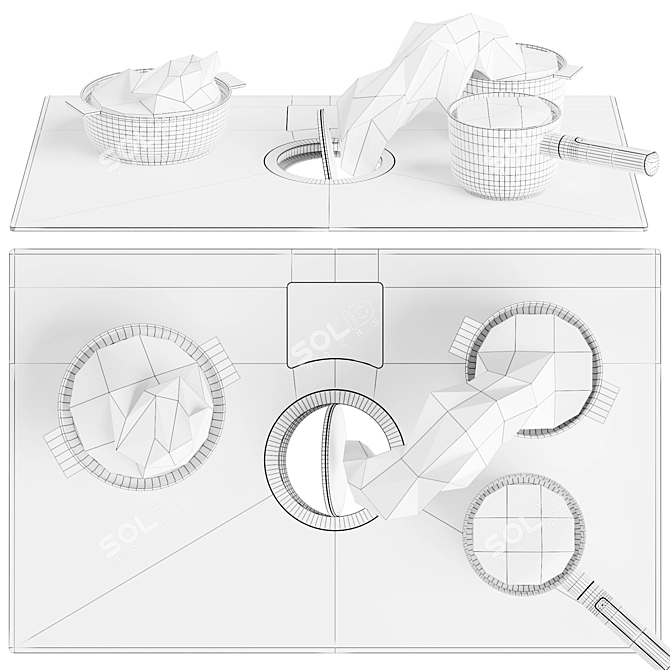 Elica Switch Hob, White Glass 3D model image 4