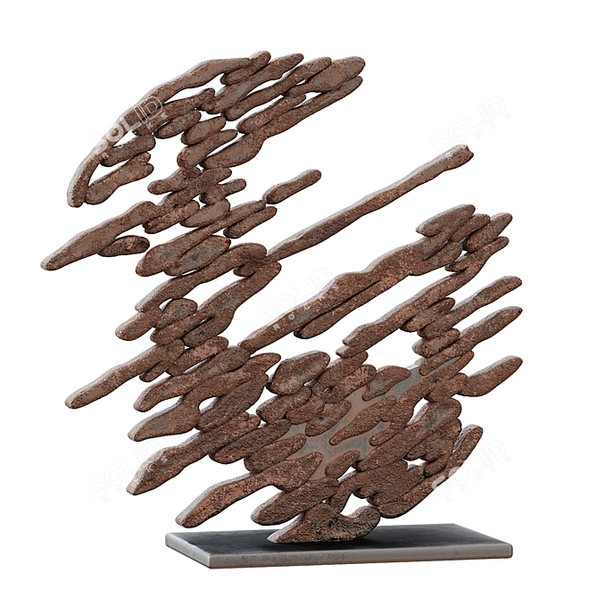  Steel Shell Fragments Sculpture 3D model image 1