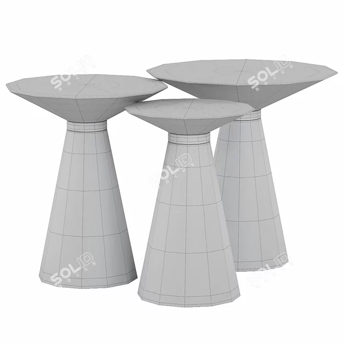 Elegant Copper Nuevo Iris Side Table 3D model image 2