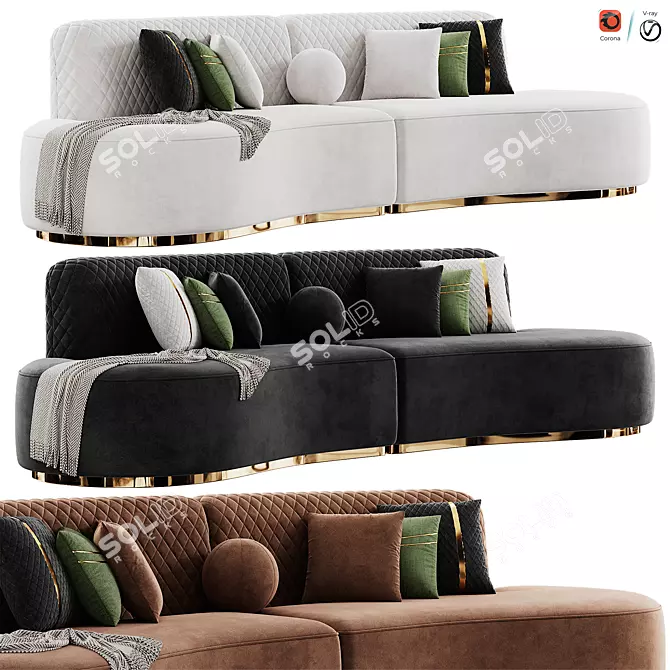 Modern Palermo Sofa Set Concept 3D model image 1