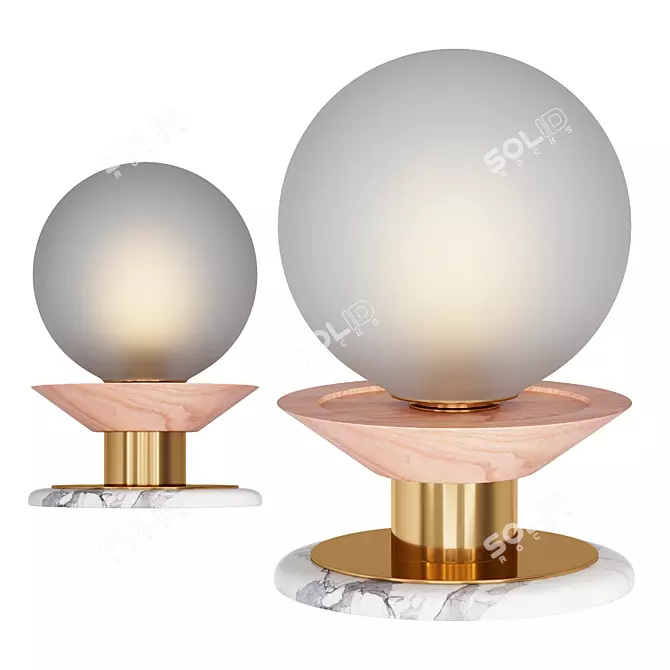 Handmade Statuario Marble Table Lamp 3D model image 1