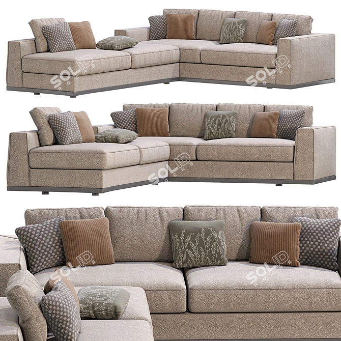 Premium Modular Sofa by Minotti 3D model image 3