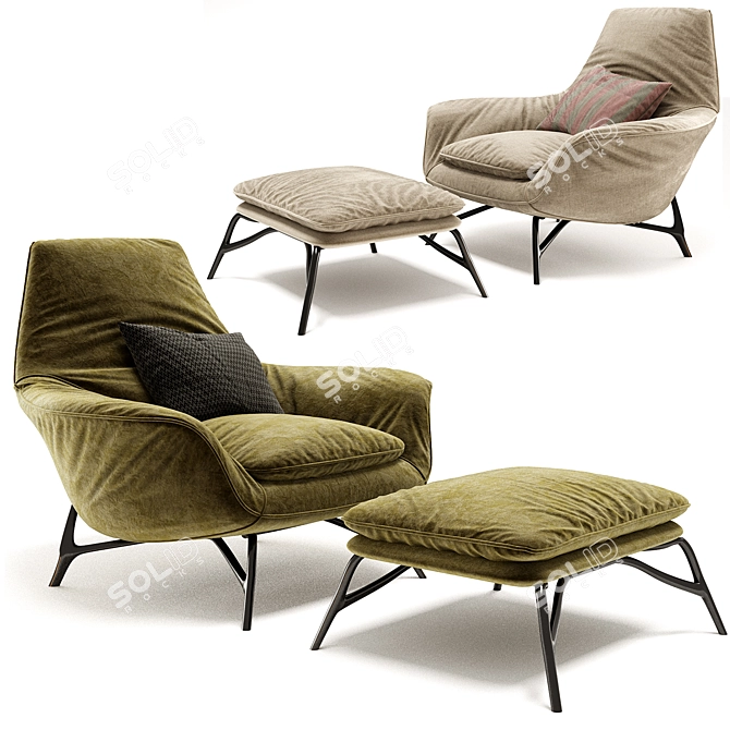 Luxurious Prince Armchair Minotti Upgrade 3D model image 1