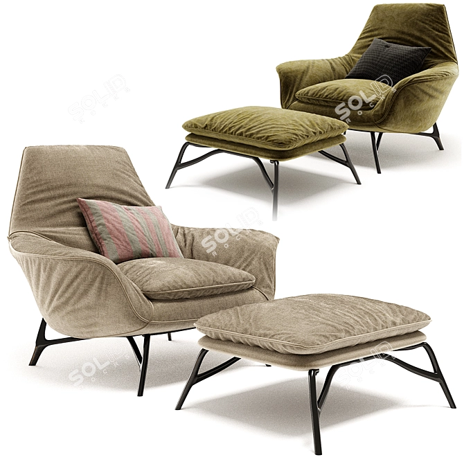 Luxurious Prince Armchair Minotti Upgrade 3D model image 3