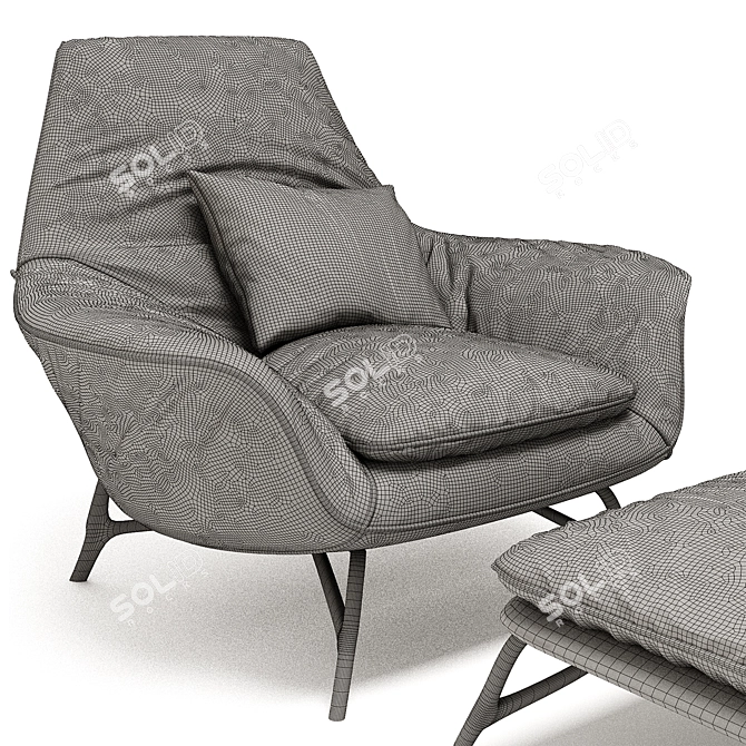 Luxurious Prince Armchair Minotti Upgrade 3D model image 4