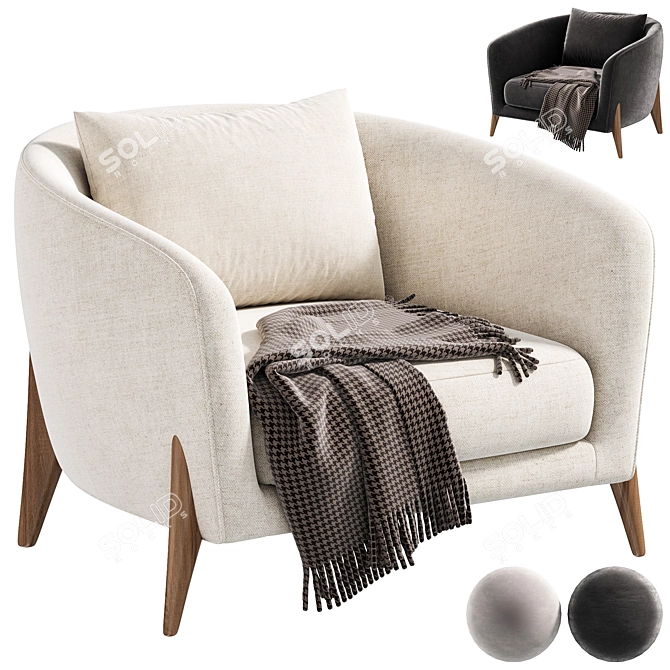 Modern Delray Armchair by West Elm 3D model image 1