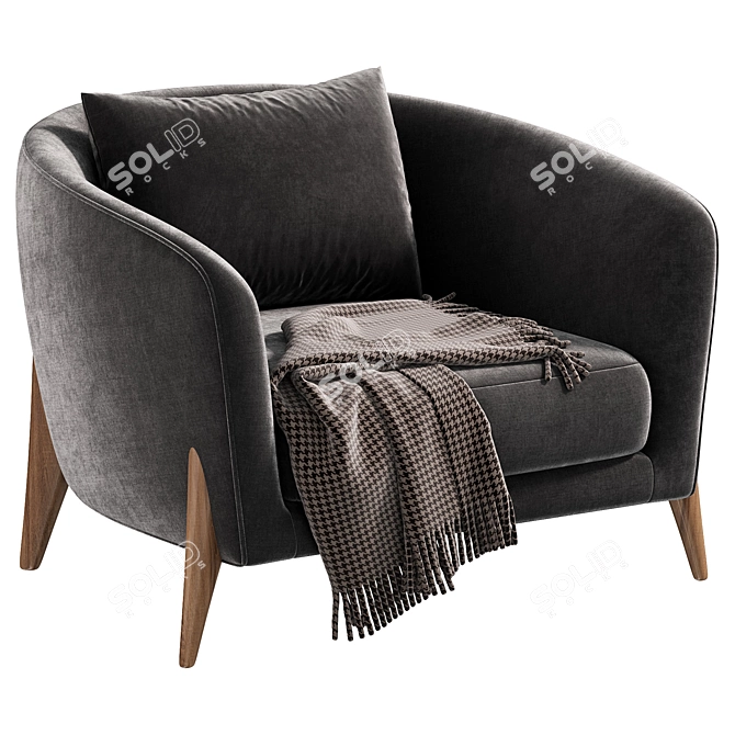 Modern Delray Armchair by West Elm 3D model image 3