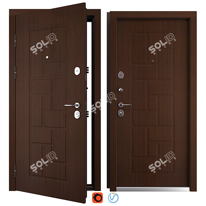 Elma Metal Entrance Door Kit 3D model image 1