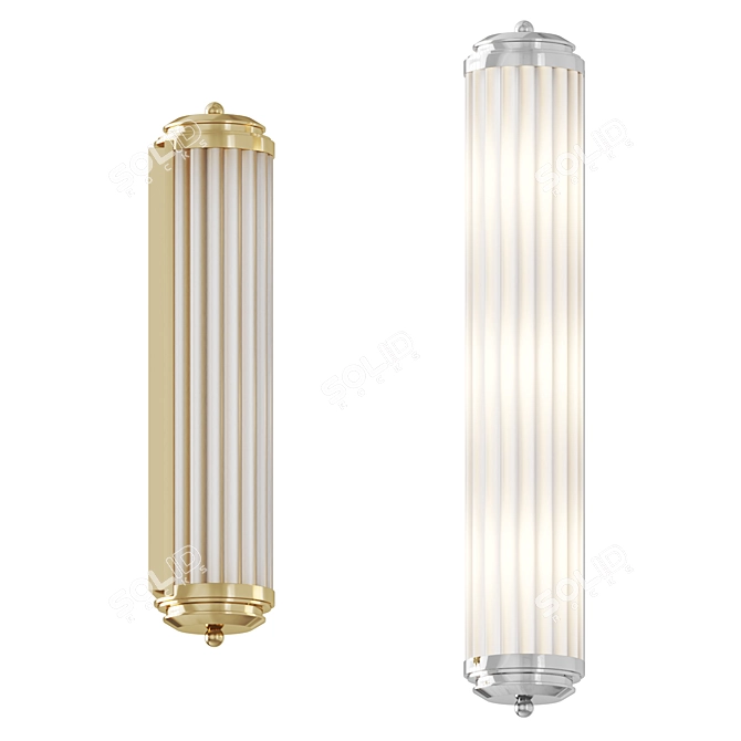 Elegant Glass Chicago Bathroom Sconce 3D model image 1