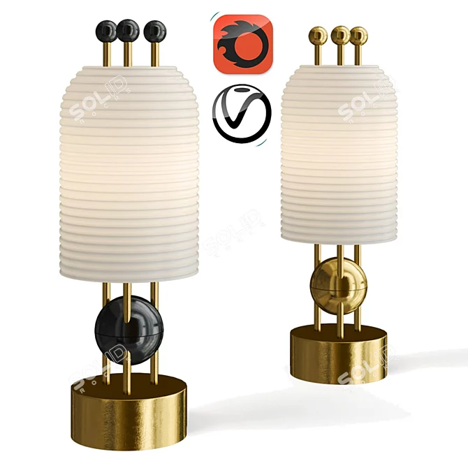 Elegant LANTERN Table Lamp by Apparatus 3D model image 1