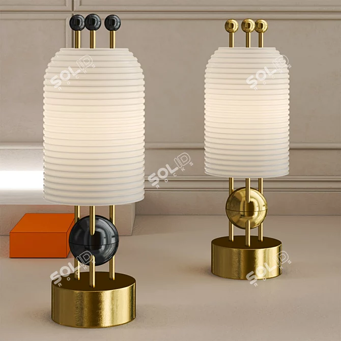 Elegant LANTERN Table Lamp by Apparatus 3D model image 2