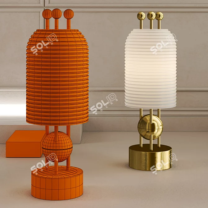 Elegant LANTERN Table Lamp by Apparatus 3D model image 3