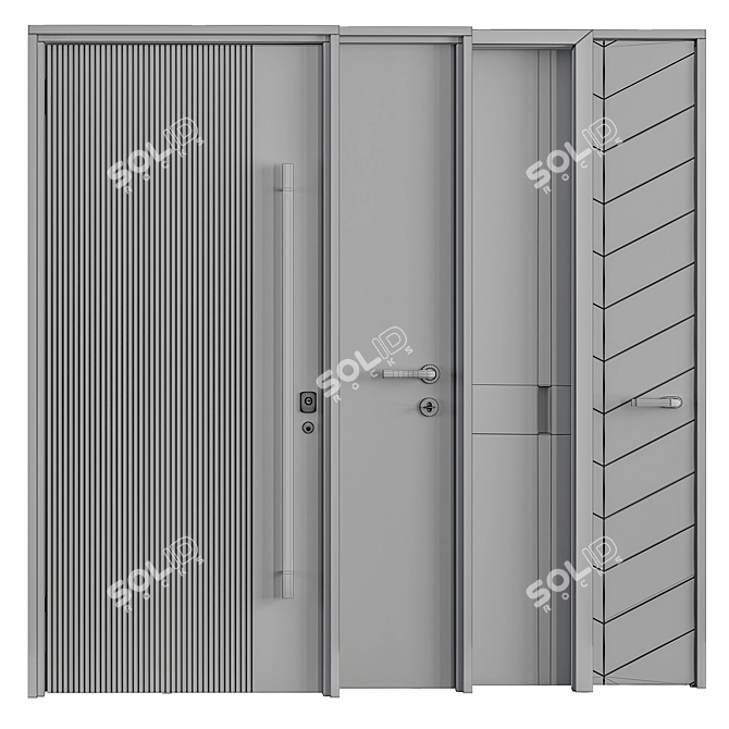 Contemporary Door Collection, Set 72 3D model image 5