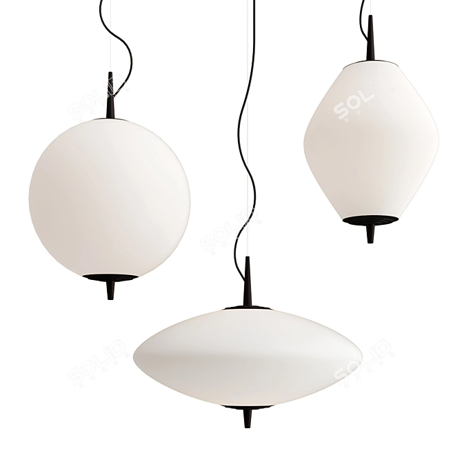 Modern Nova Pendant Suspension Set 3D model image 1