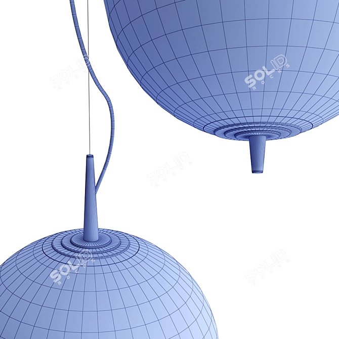 Modern Nova Pendant Suspension Set 3D model image 4