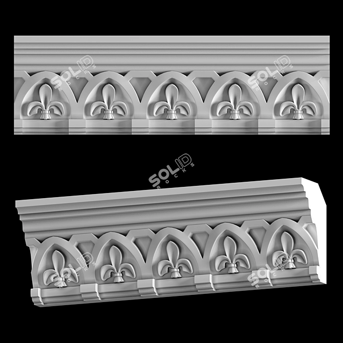 Decorative Curtain Rod К020 3D model image 1