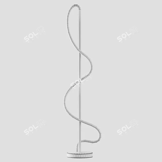 Modern Nordic Snake LED Floor Lamp 3D model image 2