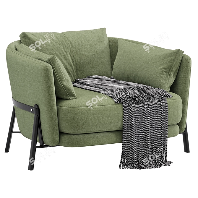 Elegant Cradle Armchair Design 3D model image 2