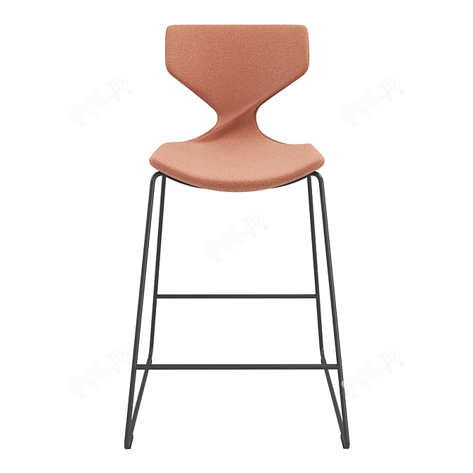 Elegant Italian Bar Stool Quo 3D model image 3