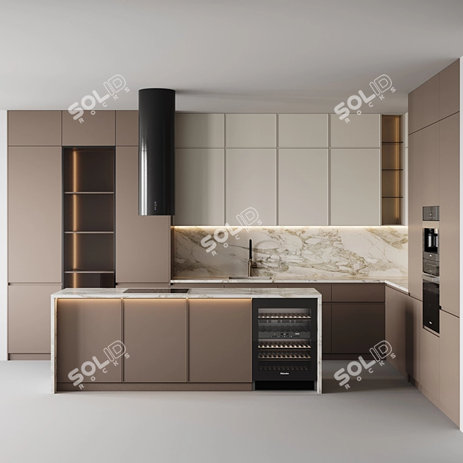 Modern Kitchen Set 3D Models 3D model image 1