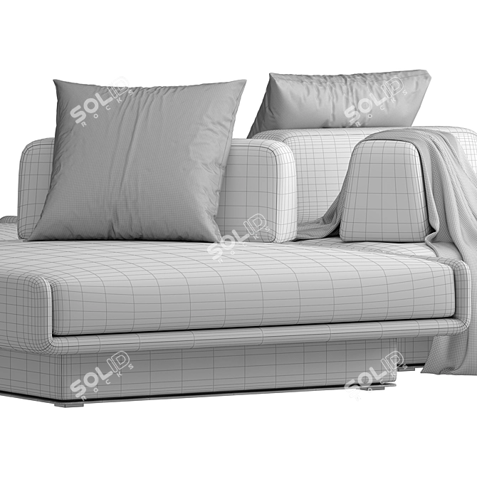 Modern Modular Fabric Sofa Collection 3D model image 7
