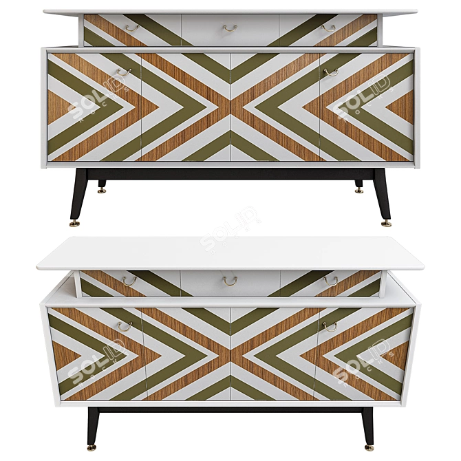 Vintage G Plan Teak Sideboard 3D model image 1