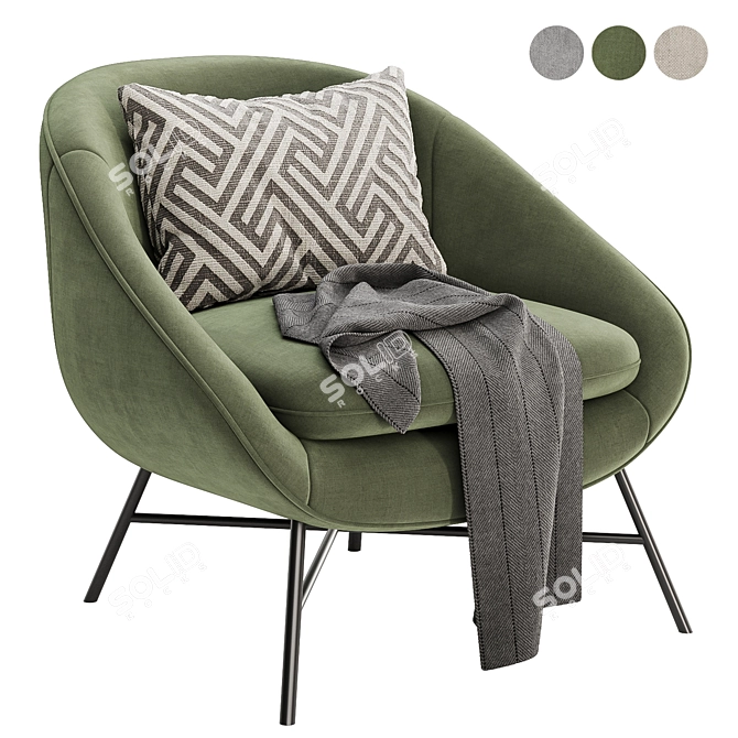 Cozy Barrow Lounge Chair 3D model image 2