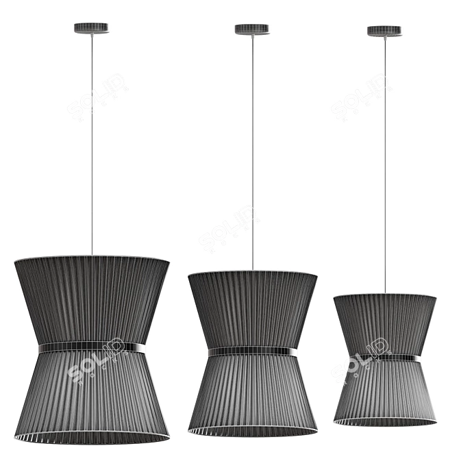 Modern Pendant Lamp in Three Sizes 3D model image 3