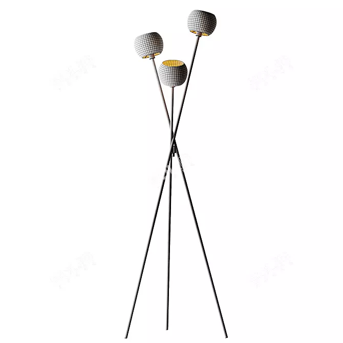 Modern Kenner Tripod Floor Lamp 3D model image 2