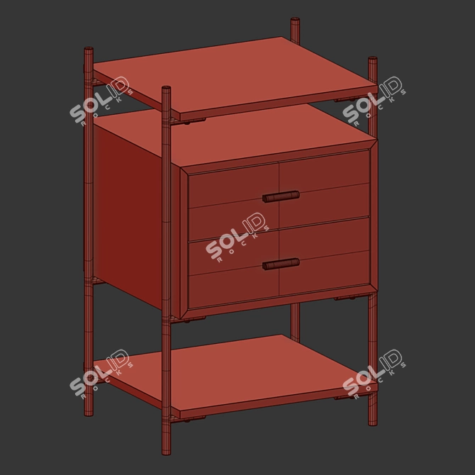 Steck Open Vray Side Table 3D model image 4