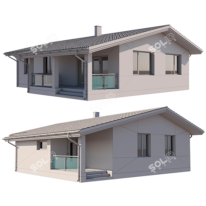 Rural House with Millimeter Units 3D model image 3