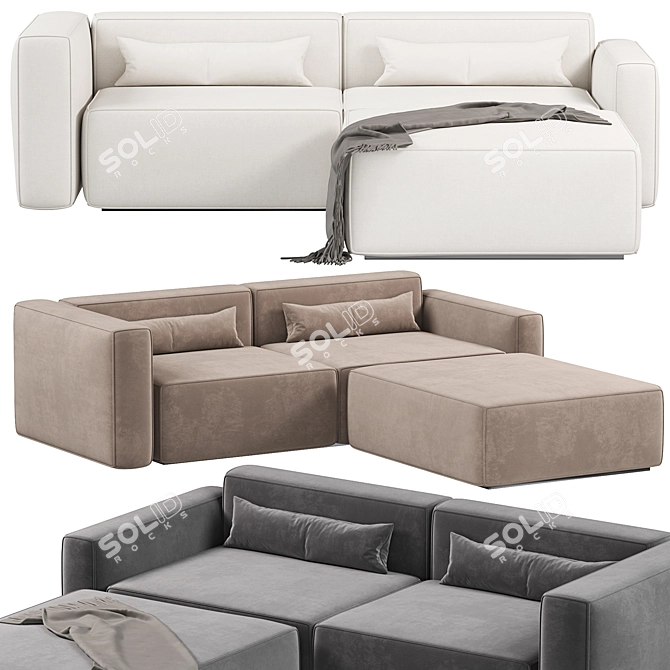 Modern Modular Sectional Sofa Set 3D model image 2