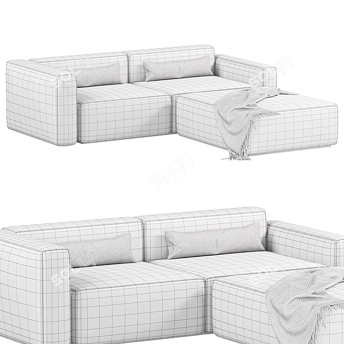 Modern Modular Sectional Sofa Set 3D model image 4