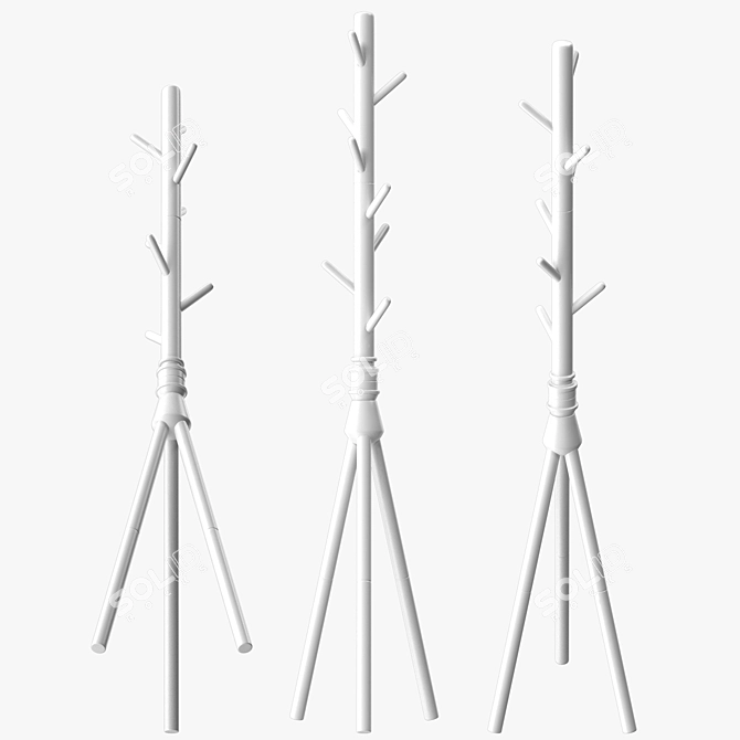  7-Hook Coat Rack Stand 3D model image 3