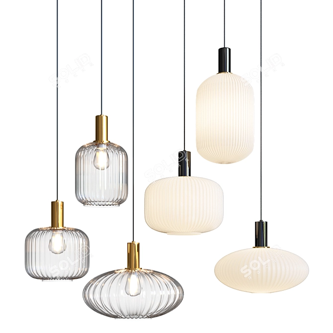 Elegant IRIS Pendant Light 3D model image 1