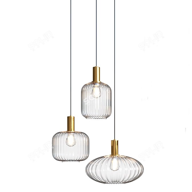 Elegant IRIS Pendant Light 3D model image 3