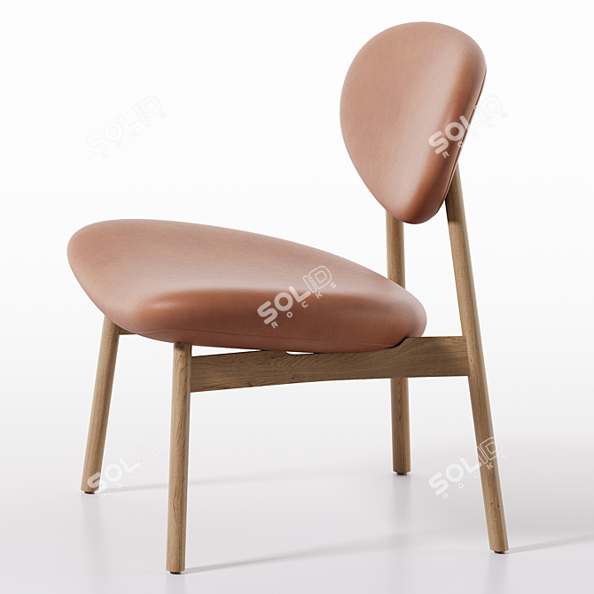 Modern Ovoid Lounge Chair 3D model image 2