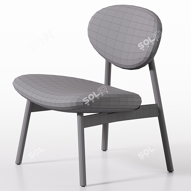 Modern Ovoid Lounge Chair 3D model image 3