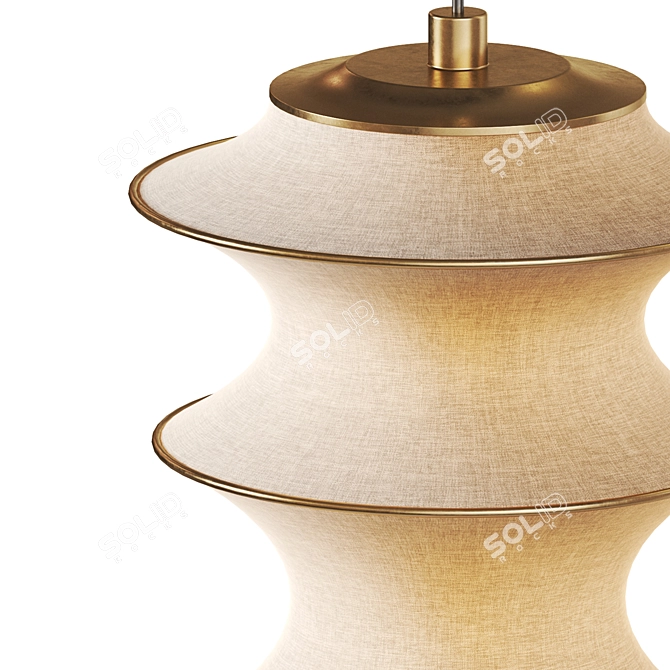 Sleek Fabric Metal Lamp Design 3D model image 2