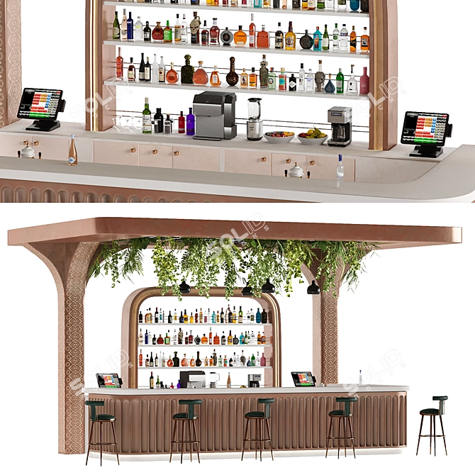  Luxe Hotel Bar Essentials Set 3D model image 1