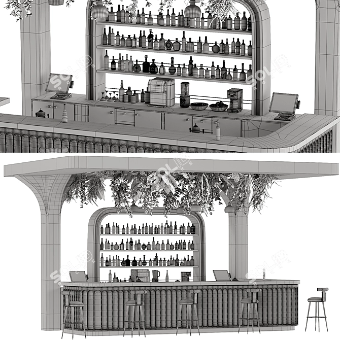  Luxe Hotel Bar Essentials Set 3D model image 3