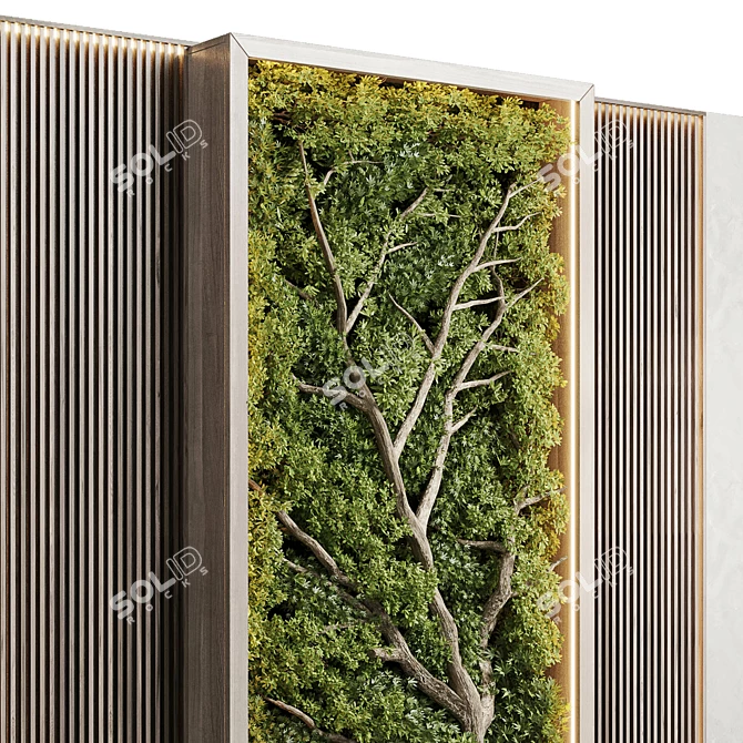 Indoor Vertical Garden Wooden Frame 3D model image 3