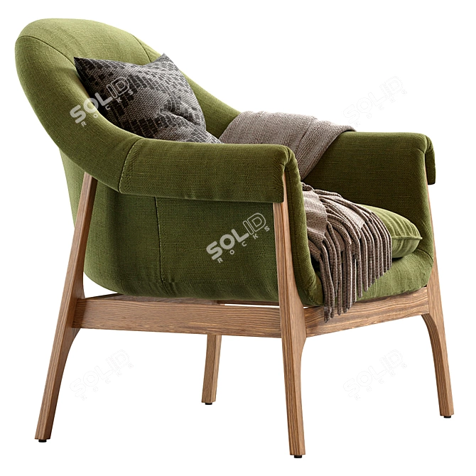 Modern Indio Haze Wood Chair 3D model image 6