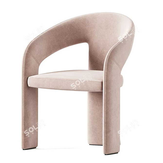 Luxurious Velvet Dining Chair 3D model image 9