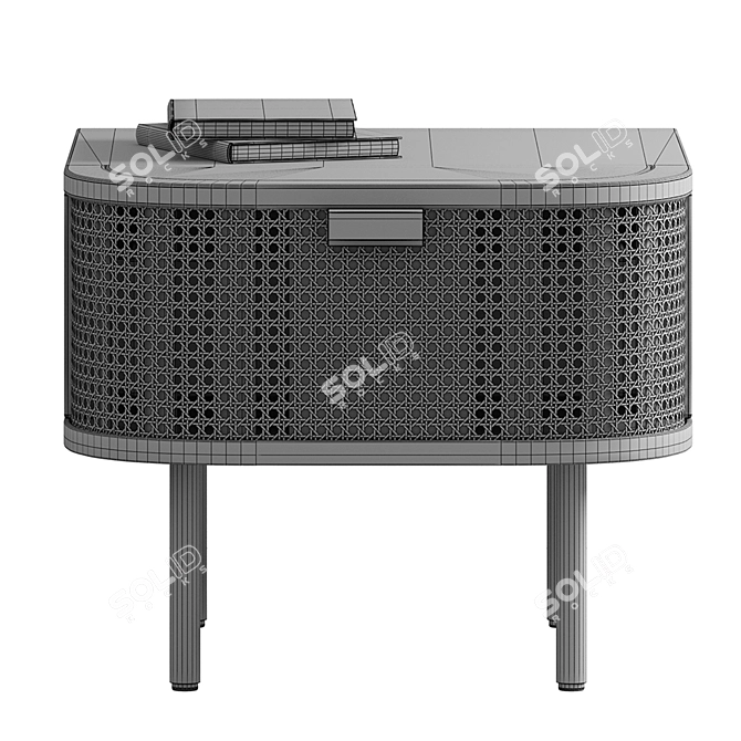 Rotang Wicker Bedside Table 3D model image 6