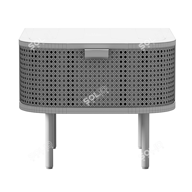 Rotang Wicker Bedside Table 3D model image 13